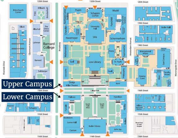 Welcome To College Again 2018 SEAS   Columbia Map Upper Lower Campus 